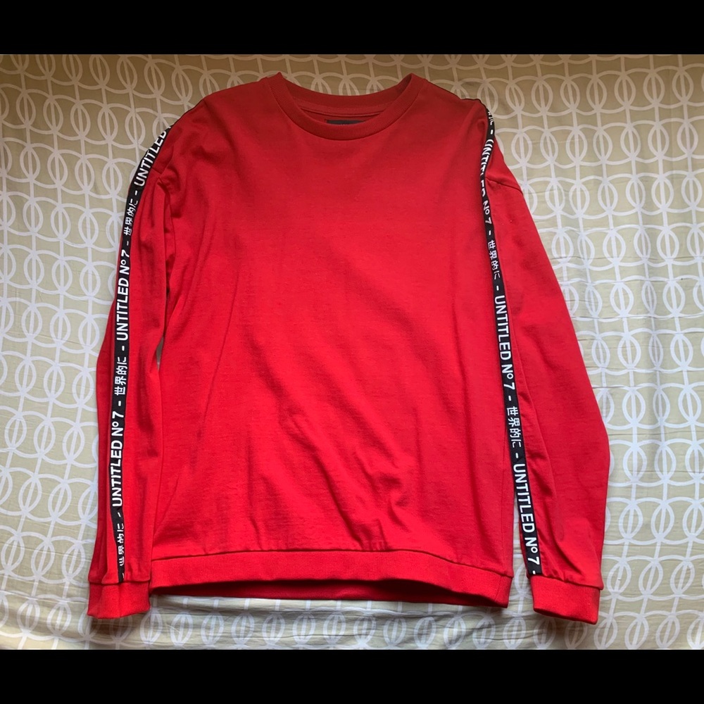 Red cotton on sweatshirt